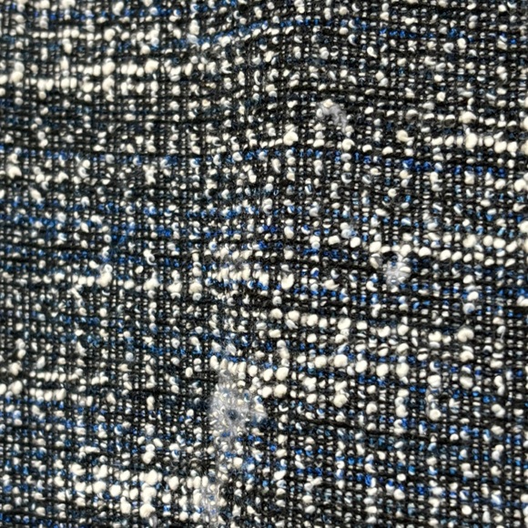 LOFT Tweed Blue Black White Fringe Sheath Career Dress Women's Size 6 NWT - Picture 11 of 12